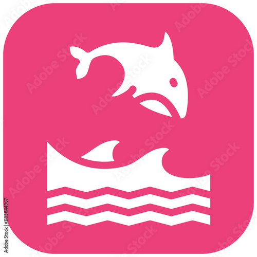 Whale vector icon illustration of Coastline iconset.