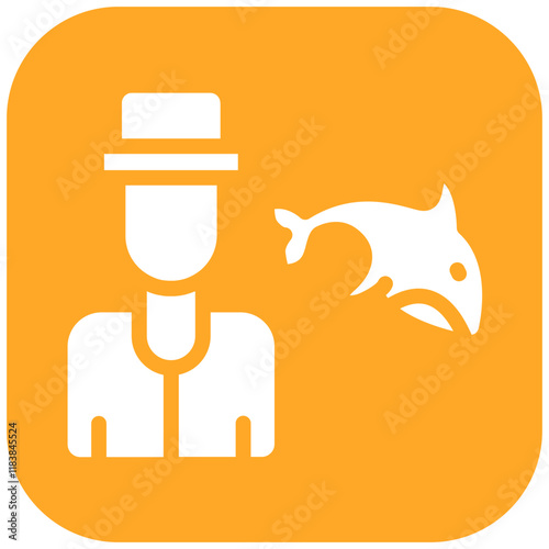 Fisherman vector icon illustration of Coastline iconset.