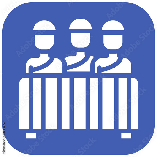 Crowd Control vector icon illustration of Hajj Pilgrimage iconset.