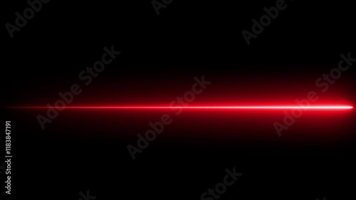 Straight neon lazer line Fist speed Horizontal neon line animation moving from right to left on black screen.