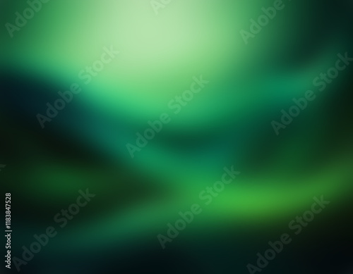 Blurred green gradient background filled with vibrant, subtle hues blending seamlessly, creating a soft, glowing atmosphere evoking ethereal magic, dreamlike serenity, mystical charm, tranquil harmony