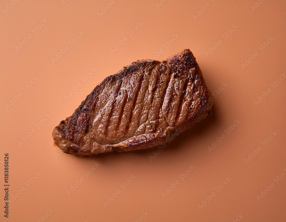 Naklejka premium Carnivore meat steak against mocha mousse background
