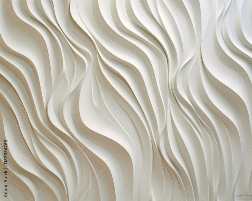 Fototapeta premium Delicate plaster beige wave texture