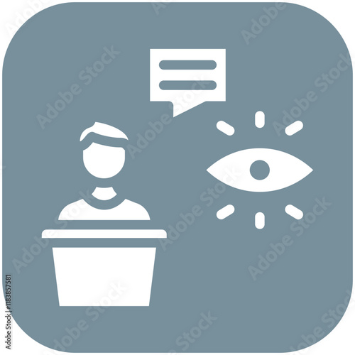 Testimony vector icon illustration of Law & Legislation iconset.