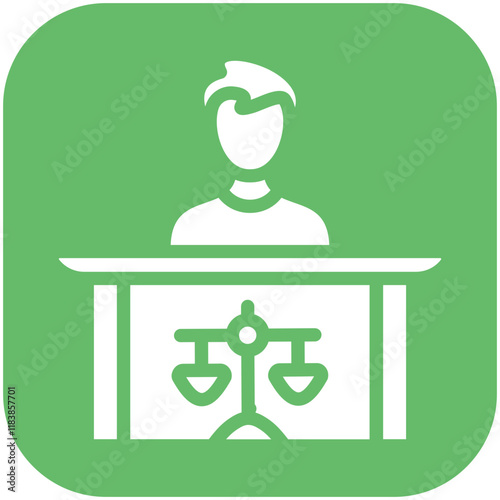 Prosecutor Male vector icon illustration of Law & Legislation iconset.