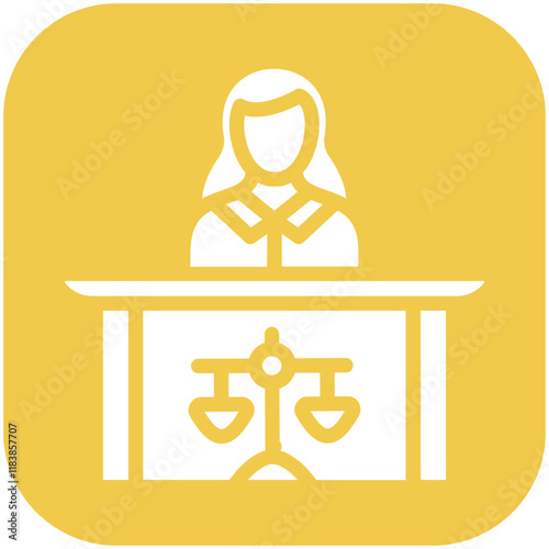 Prosecutor Female vector icon illustration of Law & Legislation iconset.