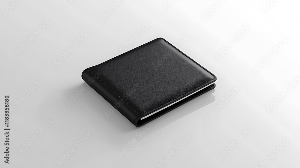 A black wallet with a white background A black wallet with a white background