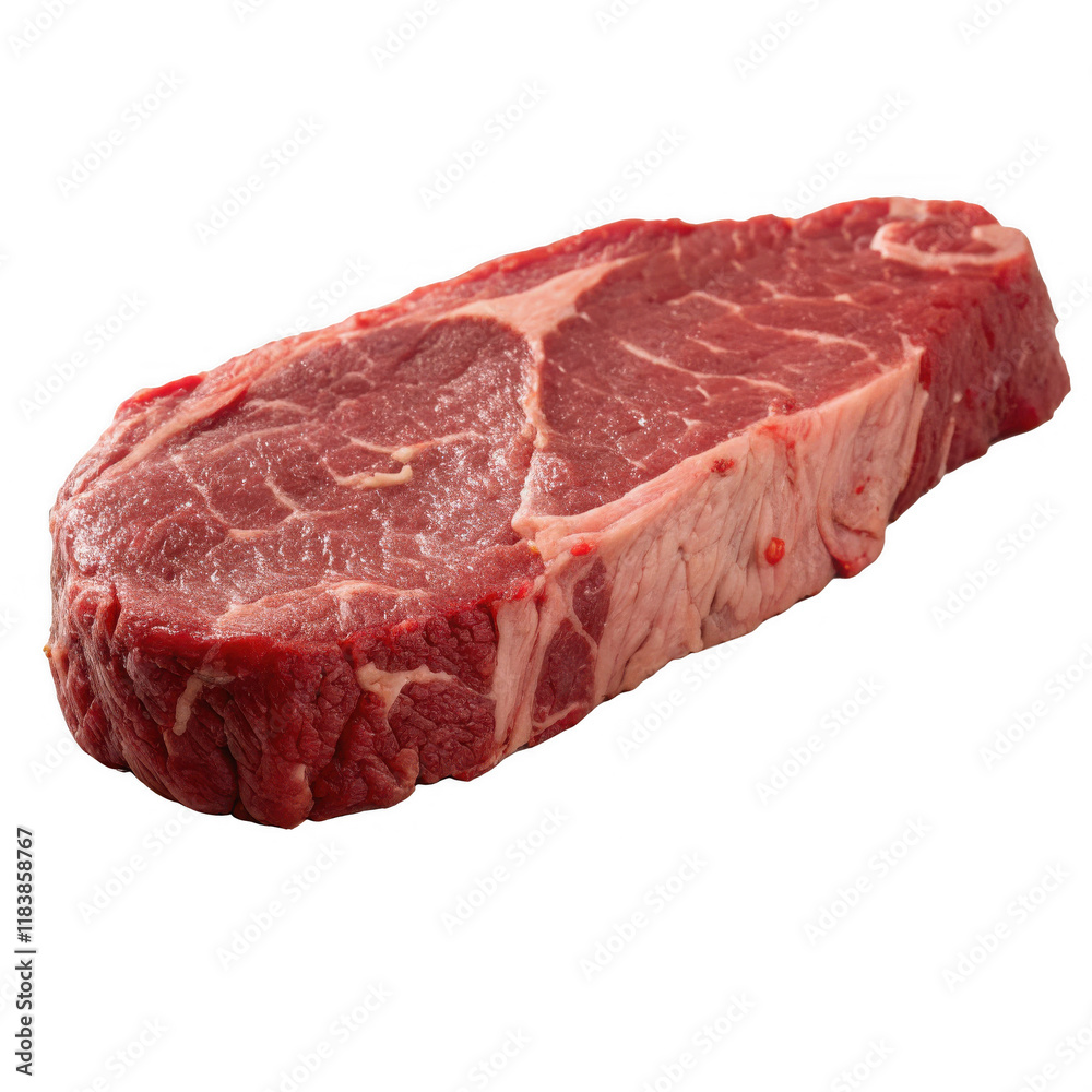A fresh cut of red meat showcasing marbling, thick texture, and a prominent shape, ideal for grilling or roasting. A fresh cut of red meat showcasing marbling, thick texture, and a prominent shape, ideal for grilling or roasting.