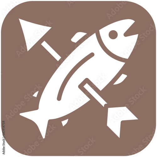 Spearfishing vector icon illustration of Fishing iconset.