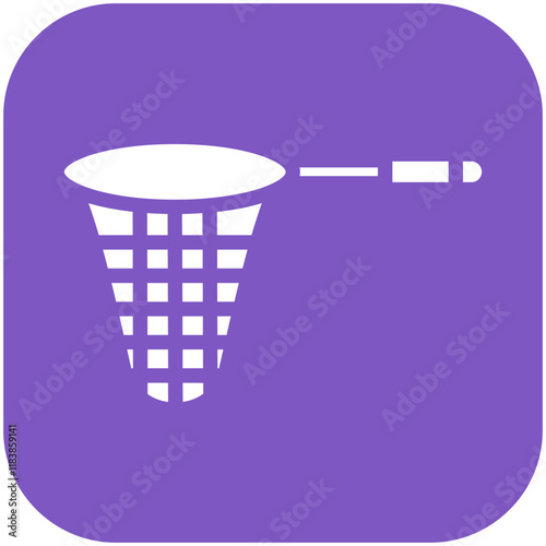 Hand Net vector icon illustration of Fishing iconset.