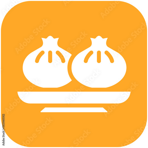 Dumplings vector icon illustration of Street Food iconset.