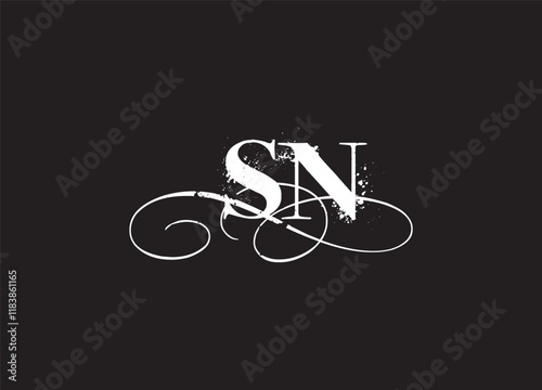 SN initial letter logo design and minimalist logo
 photo
