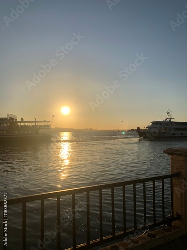 sunset over the sea from in Istanbul