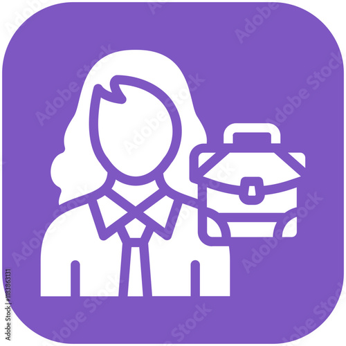 Businesswoman vector icon illustration of Gig Economy iconset.