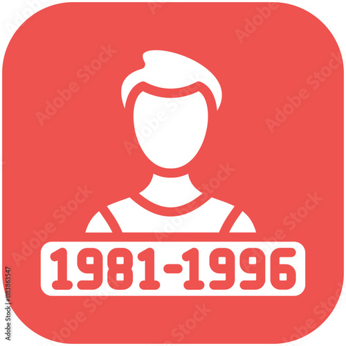 Millennials vector icon illustration of Generation Gap iconset.