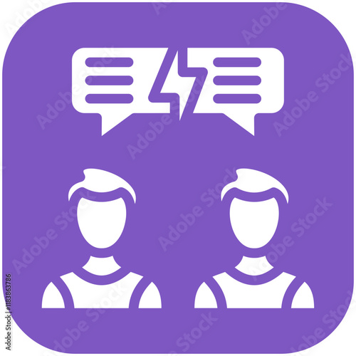 Conflict vector icon illustration of Generation Gap iconset.
