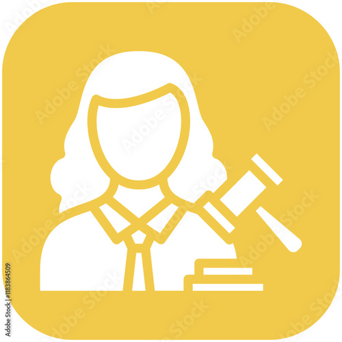 Judge Female vector icon illustration of Award Events iconset.