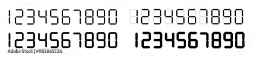 Numbers icon. Black digital numbers. Digital clock numbers. Vector illustration