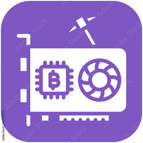 GPU Mining vector icon illustration of Cryptocurrency iconset.