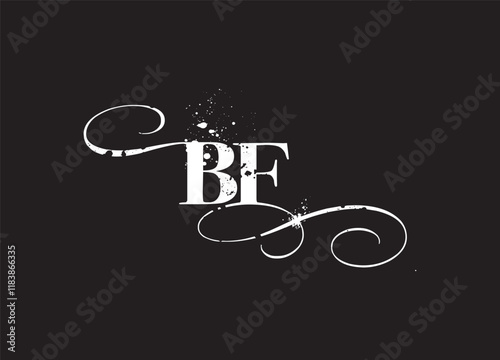 BF initial letter logo design and minimalist logo
 photo