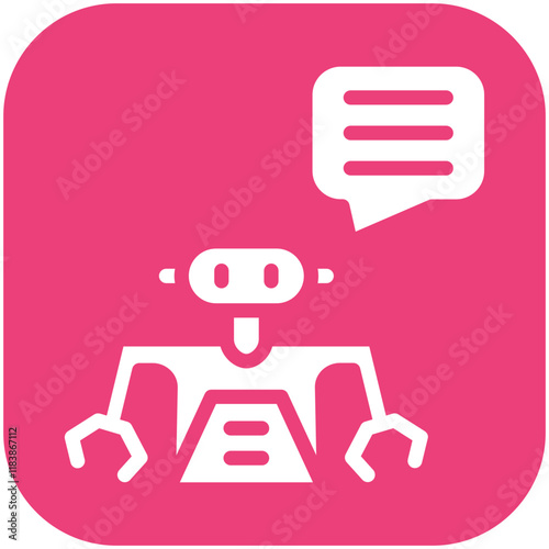 Robot Assistant vector icon illustration of Robotics iconset.