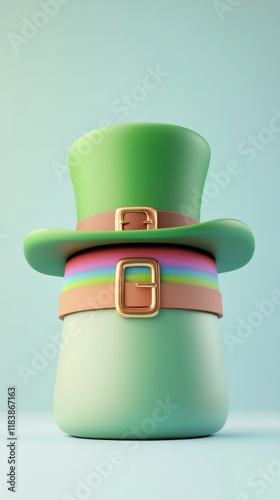 Green Hat, Colorful Belt, Unique Design, Stylish Accessory, Fun Decoration