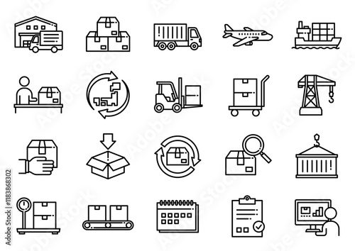 宅配・物流アイコン04　Delivery and logistics icons