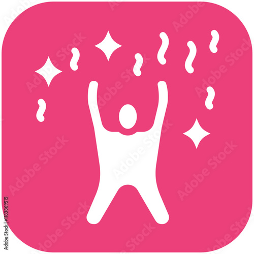 Man Celebrating vector icon illustration of Achievements iconset.