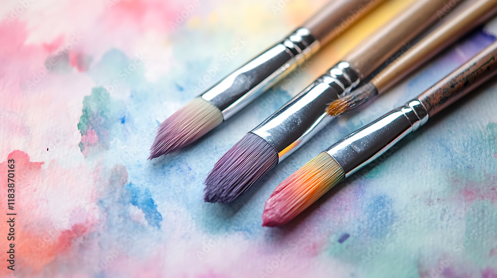 Fototapeta premium Watercolor pastel brush background
