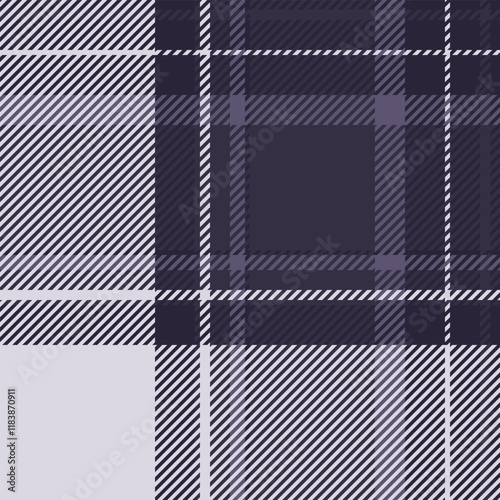 Rag plaid check seamless, printout pattern background tartan. Mosaic fabric textile texture vector in dark and white colors.