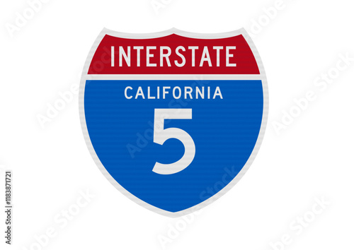 Vector illustration of the California Interstate 5 road sign