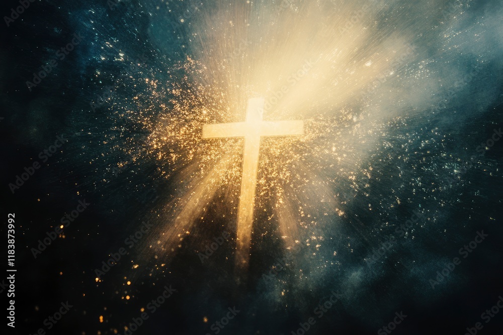 Cross with crown of thorns and nails. Easter Sunday or Good Friday concept for poster or banner design. Christ our Passover, wooden cross and thorns with nails. Vector illustration Cross with crown of thorns and nails. Easter Sunday or Good Friday concept for poster or banner design. Christ our Passover, wooden cross and thorns with nails. Vector illustration