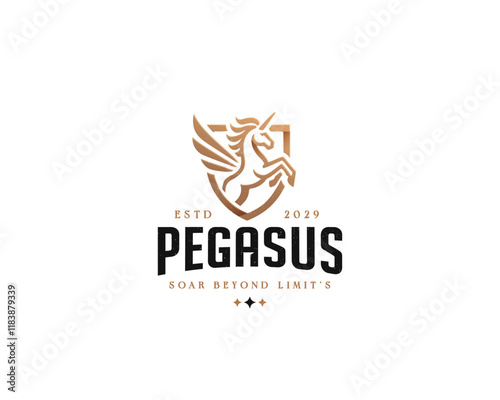Wallpaper Mural Unique luxury unicorn pegasus horse winged logo template for business company Torontodigital.ca