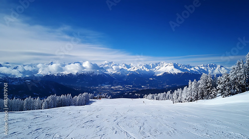 Aminona piste in crans montana: a breathtaking view photo