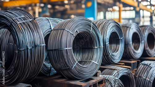 Coils of steel or iron wire piled in the metalworking sector, annealing wire drawing