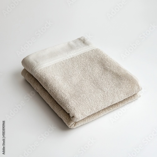 Simple Neutral Toned Towel with Subtle Border Details
