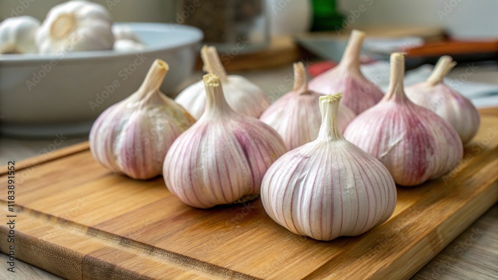 Obraz premium Fresh garlic bulbs