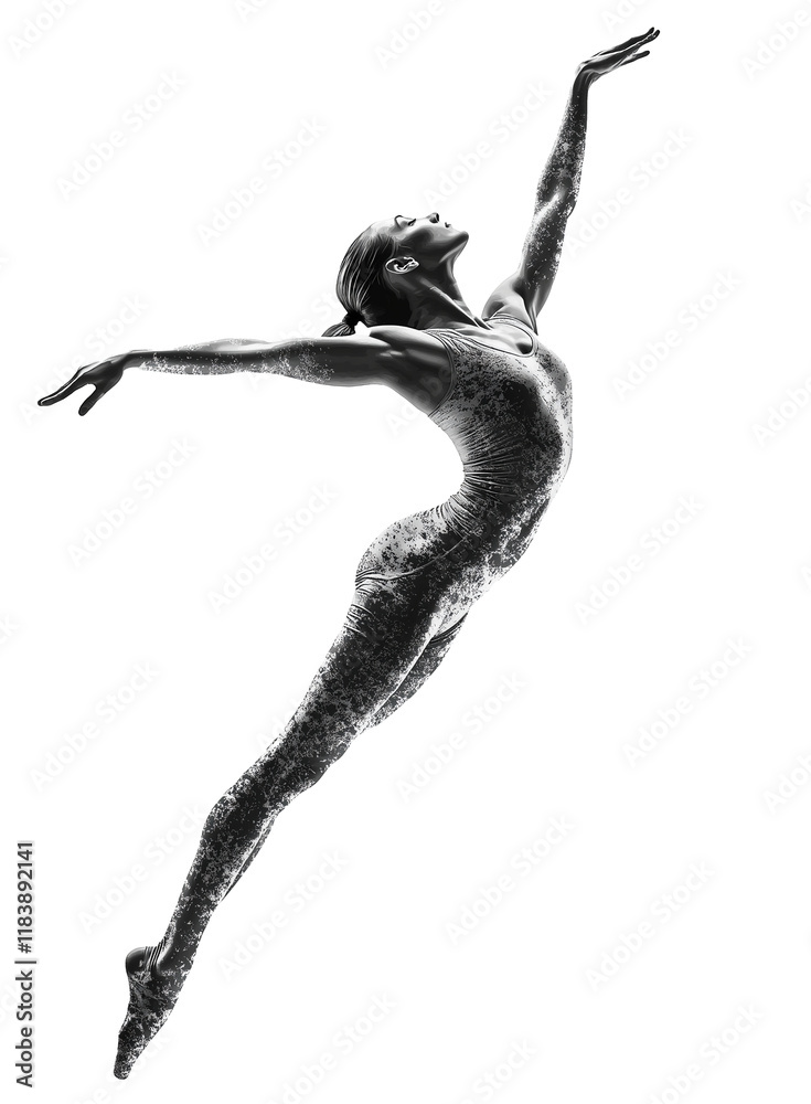 woman gymnast performs graceful leap in dynamic pose, isolated on transparency background, showcasing strength, elegance, and flexibility in her movement woman gymnast performs graceful leap in dynamic pose, isolated on transparency background, showcasing strength, elegance, and flexibility in her movement