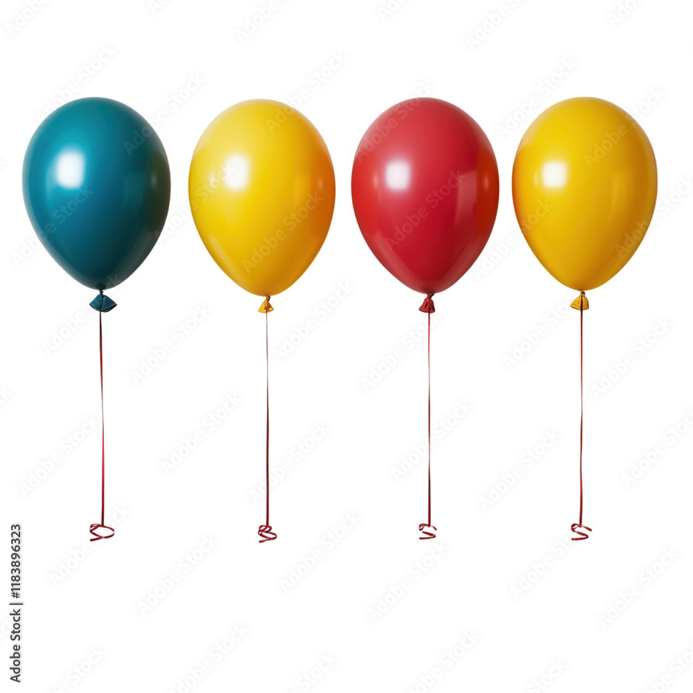 Vibrant balloons in a cluster against a bright white backdrop, perfect for festive designs and cheerful decorations Vibrant balloons in a cluster against a bright white backdrop, perfect for festive designs and cheerful decorations