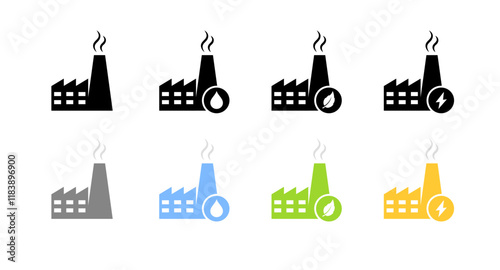 Fabric set icons. Silhouette and flat style. Vector icons.