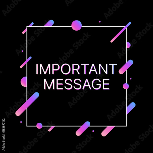 Important message abstract banner. Flat style. Vector icon.