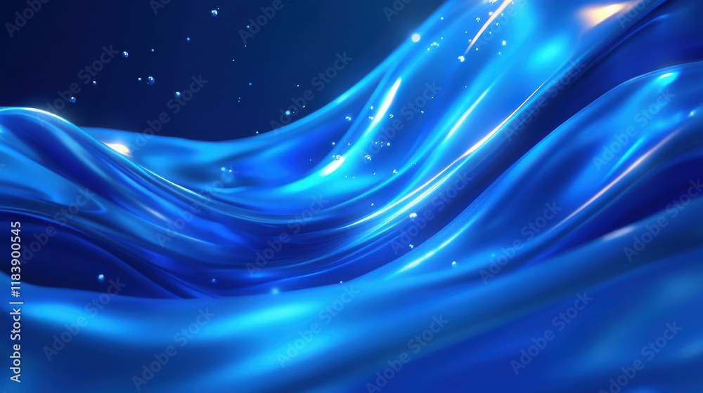 Naklejka premium abstract blue bubbles background with spot of bright light. 3D Rendering