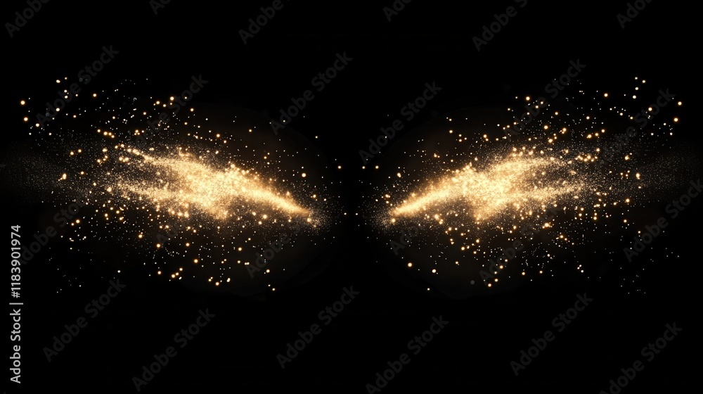 Light effect. Vector shining golden bright light. Gold shine burst with sparkles illustration isolated on black background Light effect. Vector shining golden bright light. Gold shine burst with sparkles illustration isolated on black background