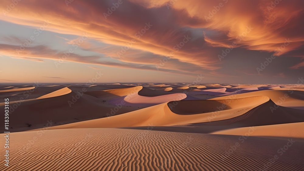 Naklejka premium sunset in the desert country