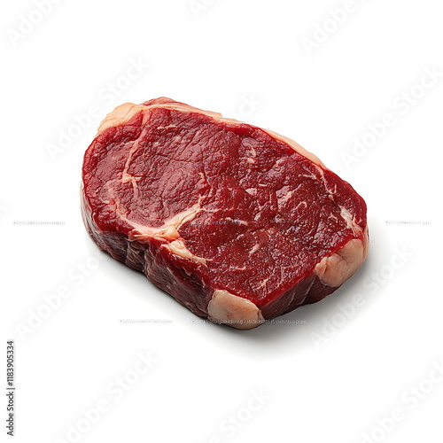 Raw beef top round steak silhouette, featuring its flat, oval shape.
