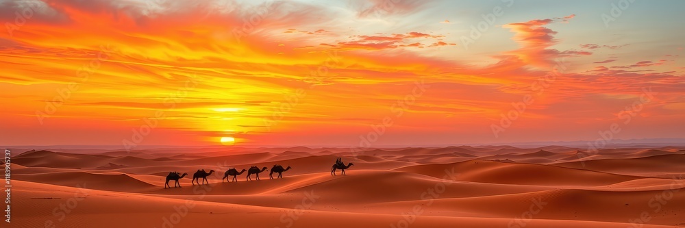 Cool photo, cool wallpapers, sunset in the desert, camel walking in the desert Cool photo, cool wallpapers, sunset in the desert, camel walking in the desert