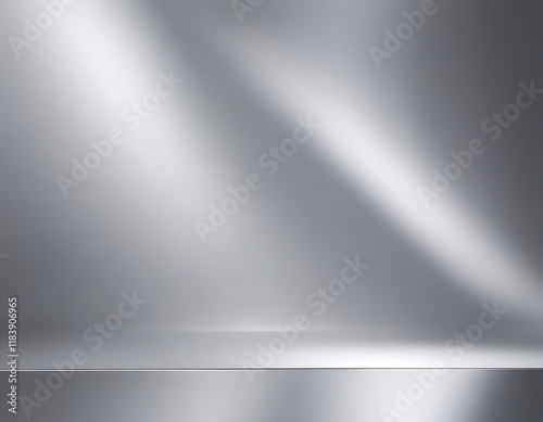 A mirror-like silver metallic background.
