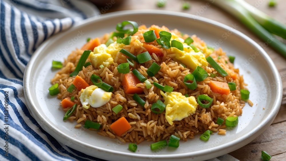 Homemade Vegetarian Fried Rice with Egg Peas and Carrots. Homemade Vegetarian Fried Rice with Egg Peas and Carrots.