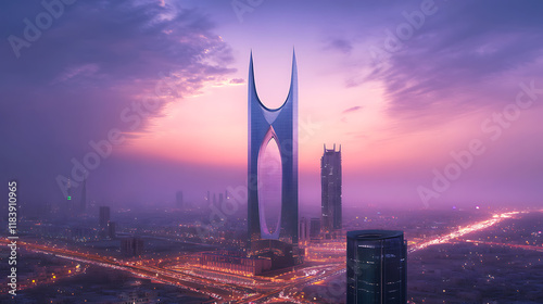 City of riyadh, kingdom center tower, majestic al faisaliah tower