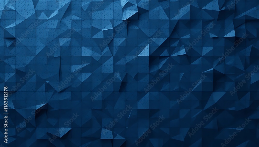 Fototapeta premium Abstract Blue Triangular Geometric Pattern Background